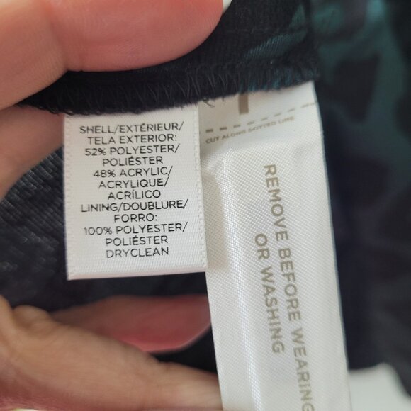 LOFT Dress Womens 4 Green‎ Black Sleeveless Jacquard Animal Print Fit Flare New - Picture 5 of 13